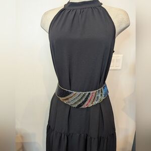 Retro 80s/ 70s Style Multicolor Vintage Beaded Belt Size Medium